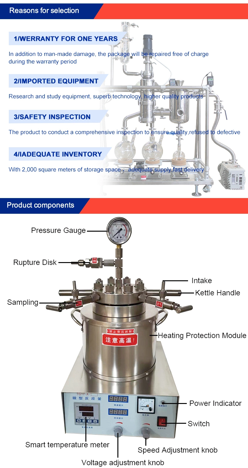 Lab Hydrothermal Synthesis Stirring Micro Autoclave Reactor