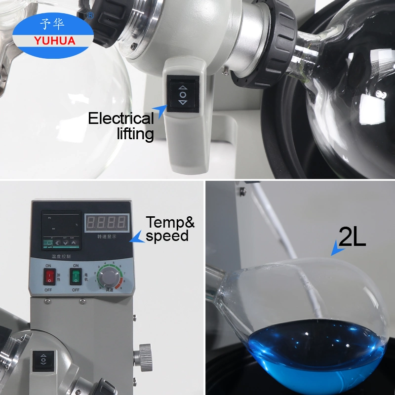 Yuhua New Design Solvent Recovery Auto Lift Mini Lab Rotovaps Instrument 1L 2L 3L 5L Vacuum Rotary Evaporator Price