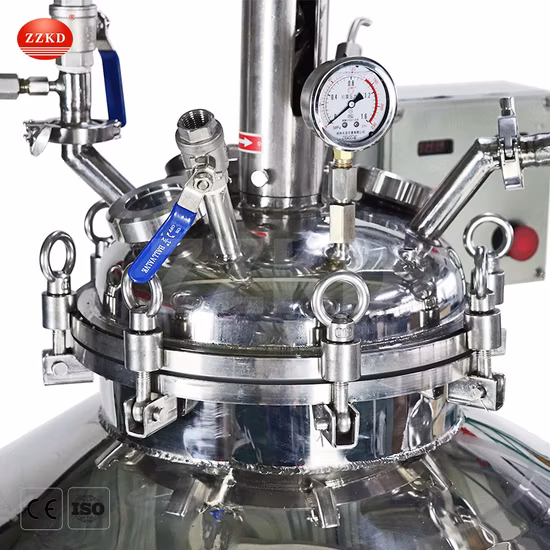 Reattore a prova di esplosione del serbatoio del reattore di miscelazione chimica del guscio del motore da 100 litri Reattore in acciaio inossidabile da laboratorio