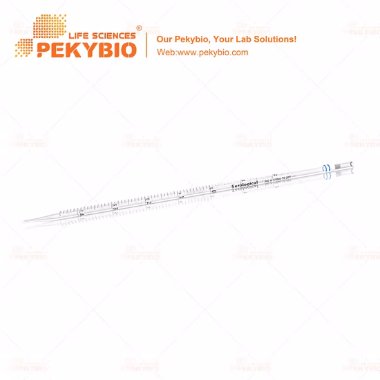 Varie capacità di pipette da laboratorio sierologiche per laboratori per il trasferimento di grandi quantità di liquidi 1 ml, 2 ml, 5 ml, 10 ml, 15 ml, 20 ml, 25 ml, 50 ml, vetro sierologico