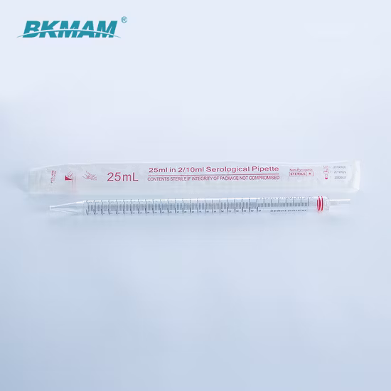 Pipetta sierologica in plastica monouso sterile da laboratorio 1 ml 2 ml 5 ml 10 ml 50 ml Pipetta sierologica Misurazione medica da laboratorio Sterile 1 ml 2 ml 5 ml 10 ml 25 ml, 50 ml