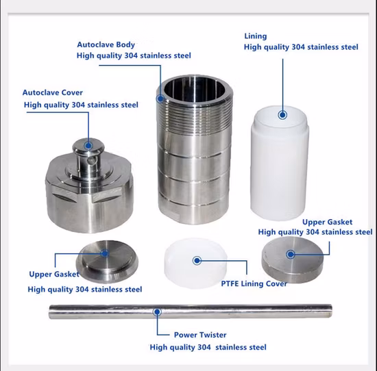 Reattore per autoclave da laboratorio da 30 ml con rivestimento in PTFE resistente alla corrosione per sintesi idrotermale
